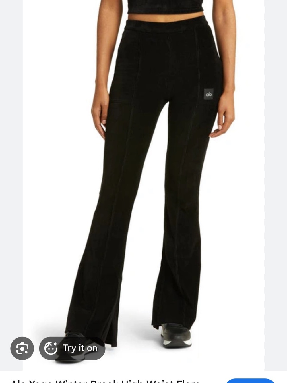 ALO YOGA Winter Break High Waist Flare Microcurduroy Black size XS/S